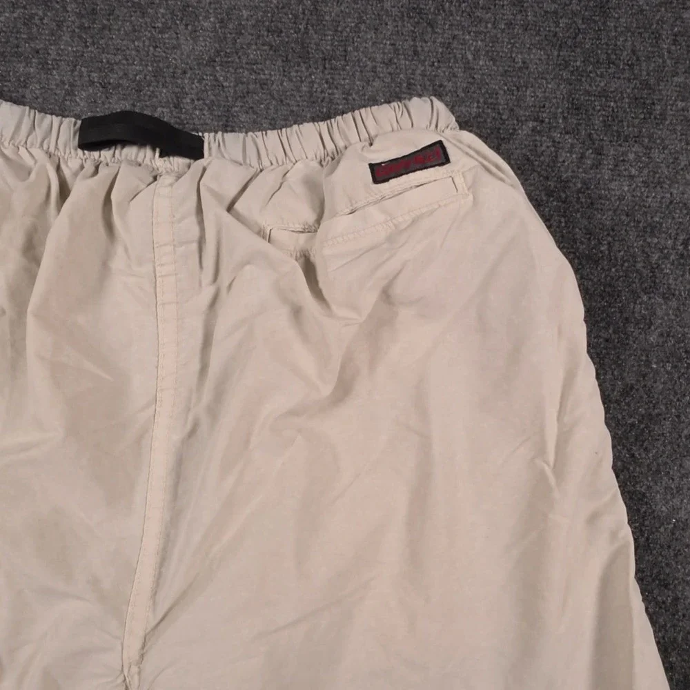 Gramicci Pants Mens M (28x33) Beige Belted Elastic Climbing Nylon USA Made READ